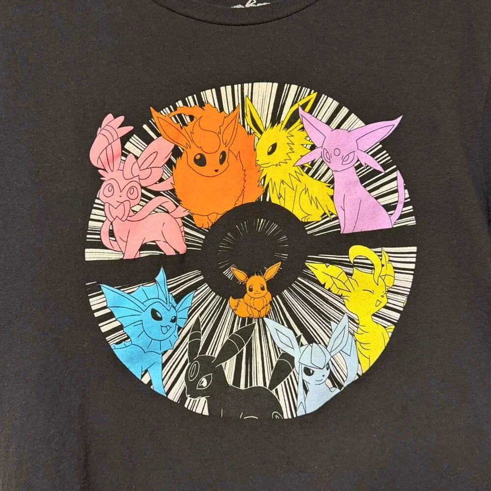 Pokémon Eeveelution Tee | Pokemon Eevee Evolutions Graphic T-Shirt | Size L - Picture 2 of 4